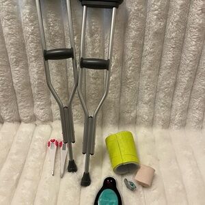 Doll Medical Set with Doll Crutches and Bandage Accessories
